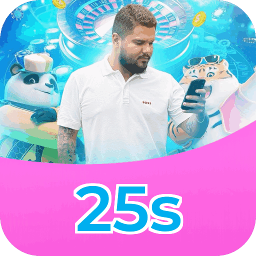 Interface do aplicativo 25s mostrando jogos disponíveis no iOS e Android